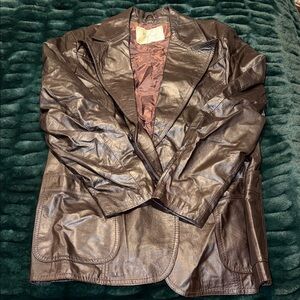 Brown French Leather Blazer